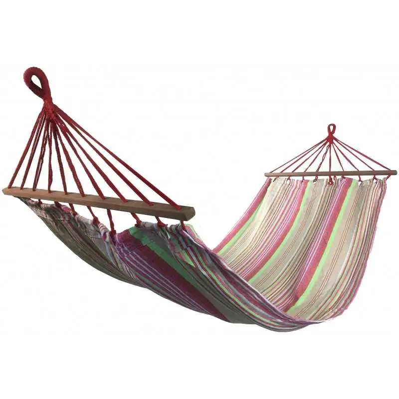 Houpací síť SEDCO - PolyCotton 200x90 cm, růžová/zelená Rychlé Dodání