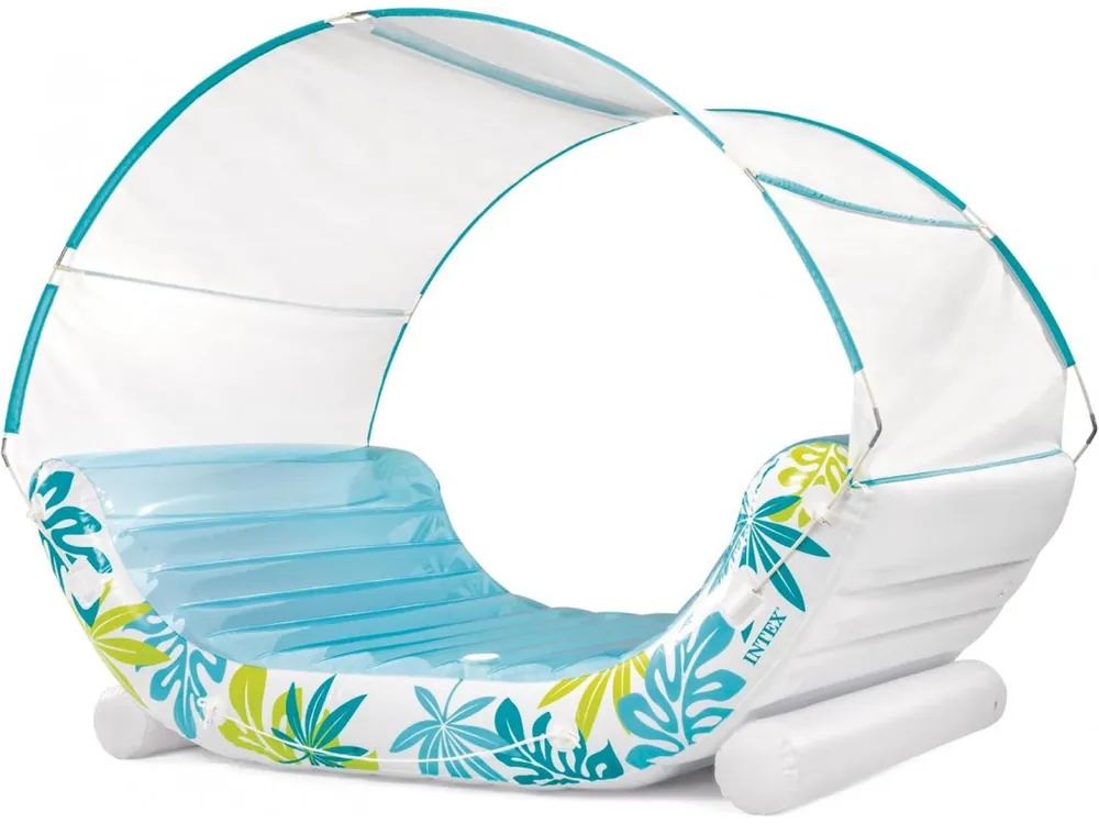 Nafukovací lehátko Tropical Canopy Lounge Intex 56294, bílá/modrá Doprava Zdarma
