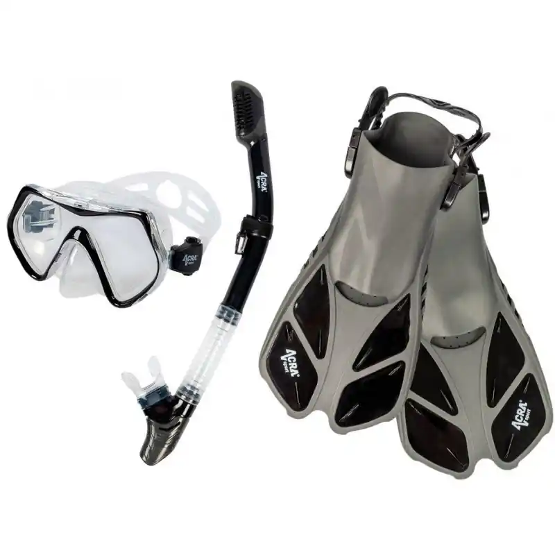 Šnorchlovací set 3 v 1, ČERNÝ, L/XL, ploutve 42-47 Akce