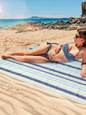 Plážová skládací deka XXL 200 x 200 cm modrá Oblíbený