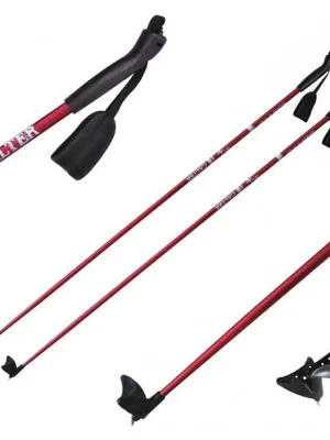 Běžecké hole CALTER X-SNOW, rukojeť plast, červené Nejlepší Volba