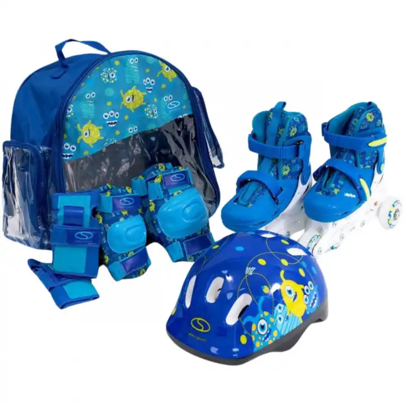 Sada kolečkových bruslí 2v1 SMJ Sport Combo Monster, LED kolečka Horká Nabídka